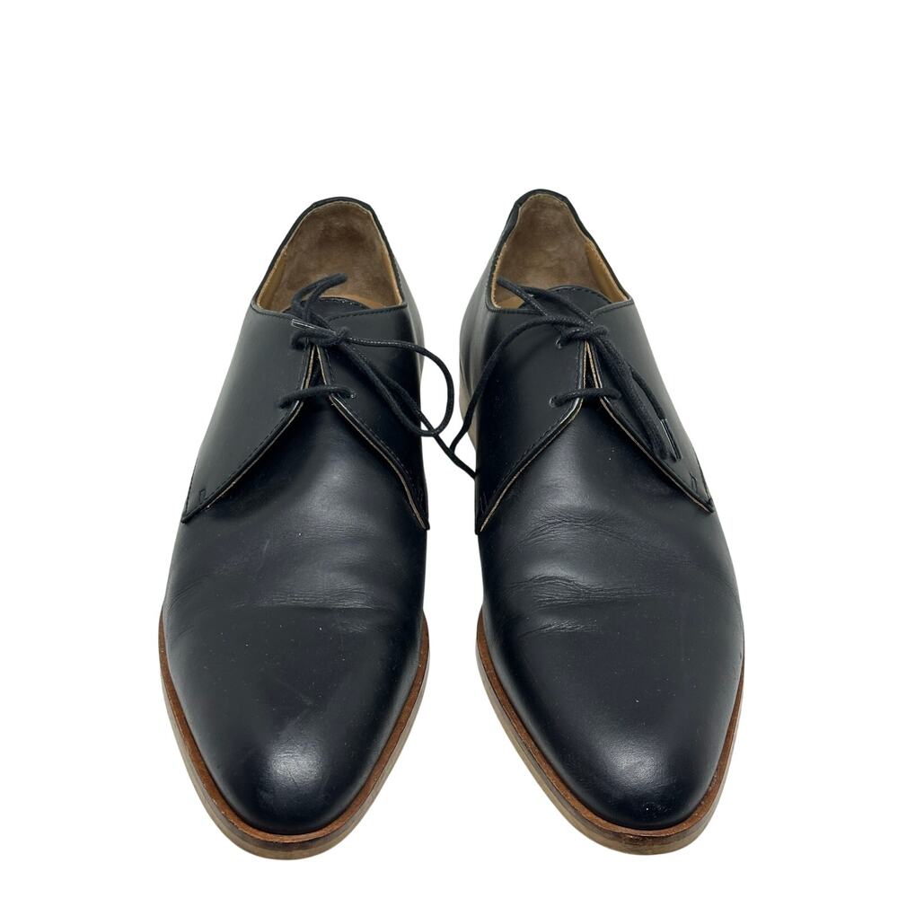 Everlane Modern Oxford Women’s 10.5 Black Leather Lace Up Derby Shoes Italy - Picture 4 of 8